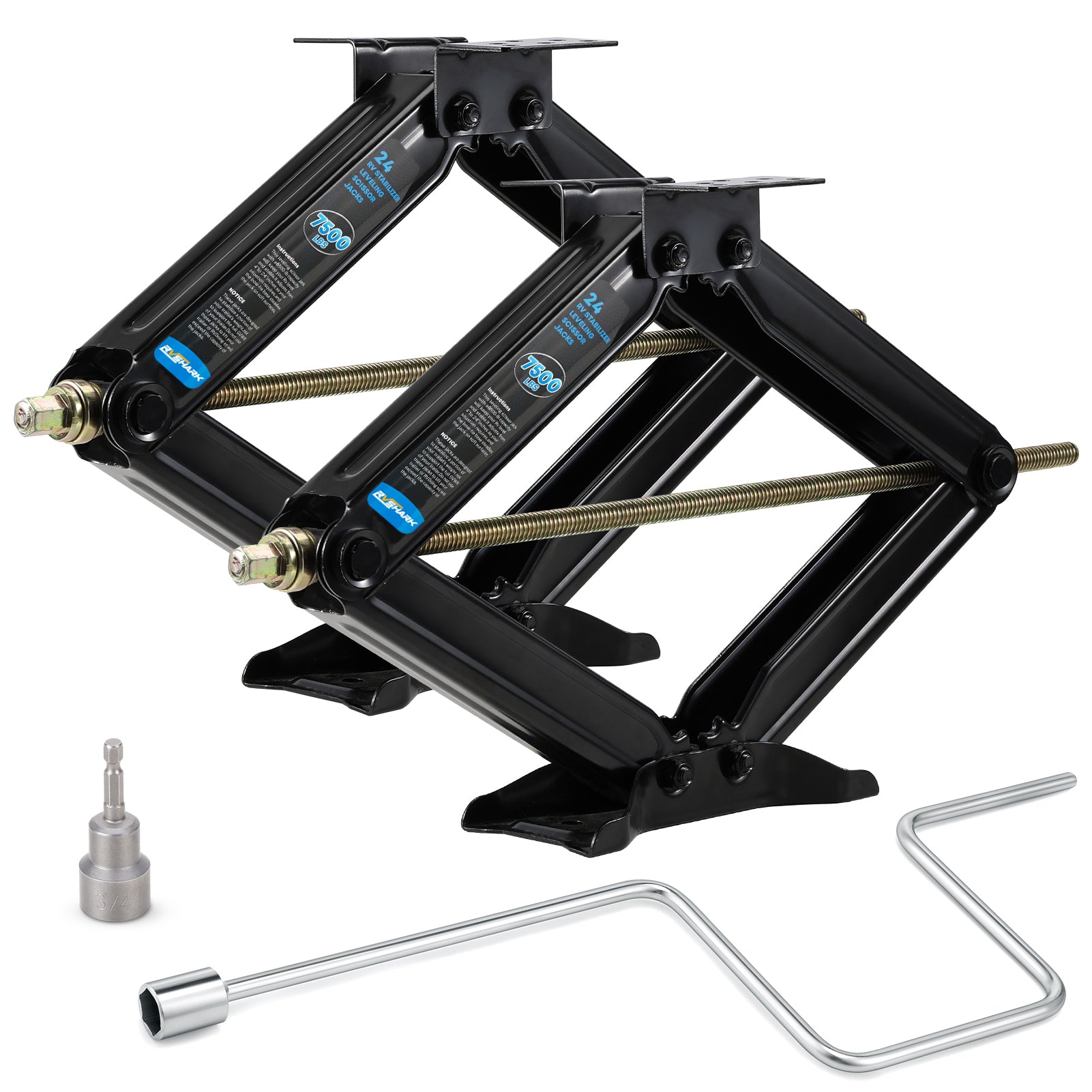 RV Stabilizer Leveling Scissor Jacks, 7500lbs 24 inch