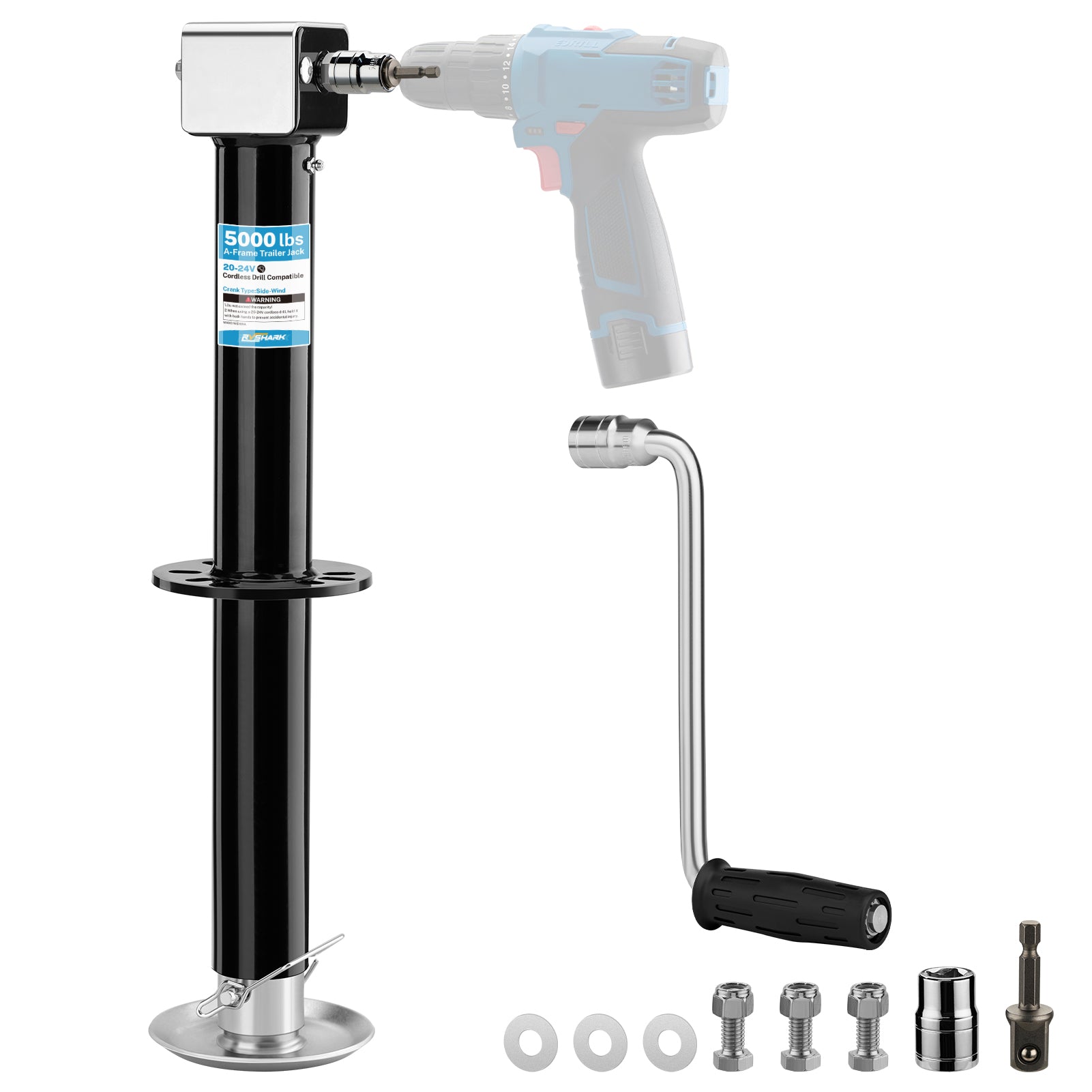 A-Frame Trailer Tongue Jack, 5000 lbs