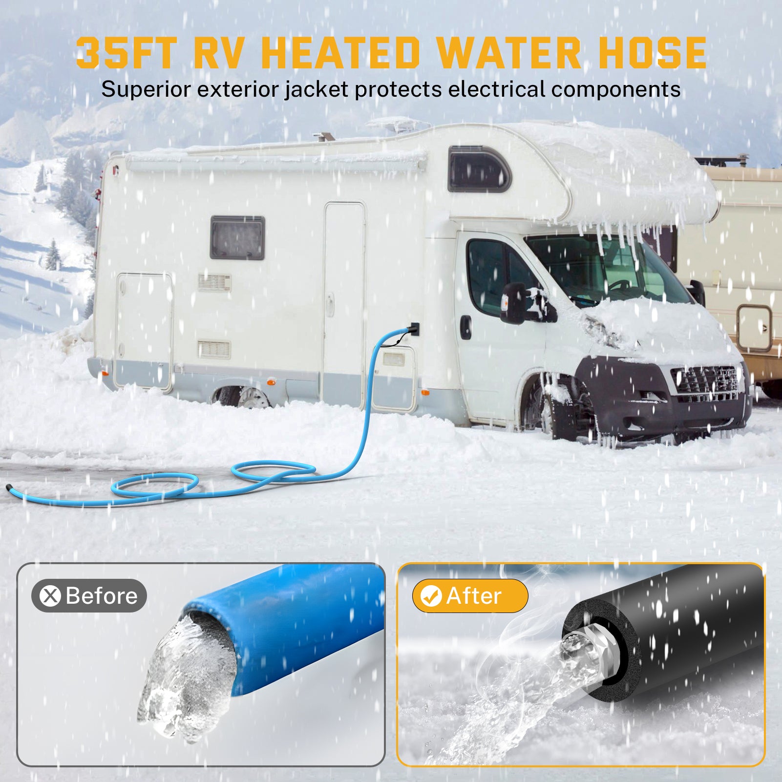 35 ft Heated RV Water Hose