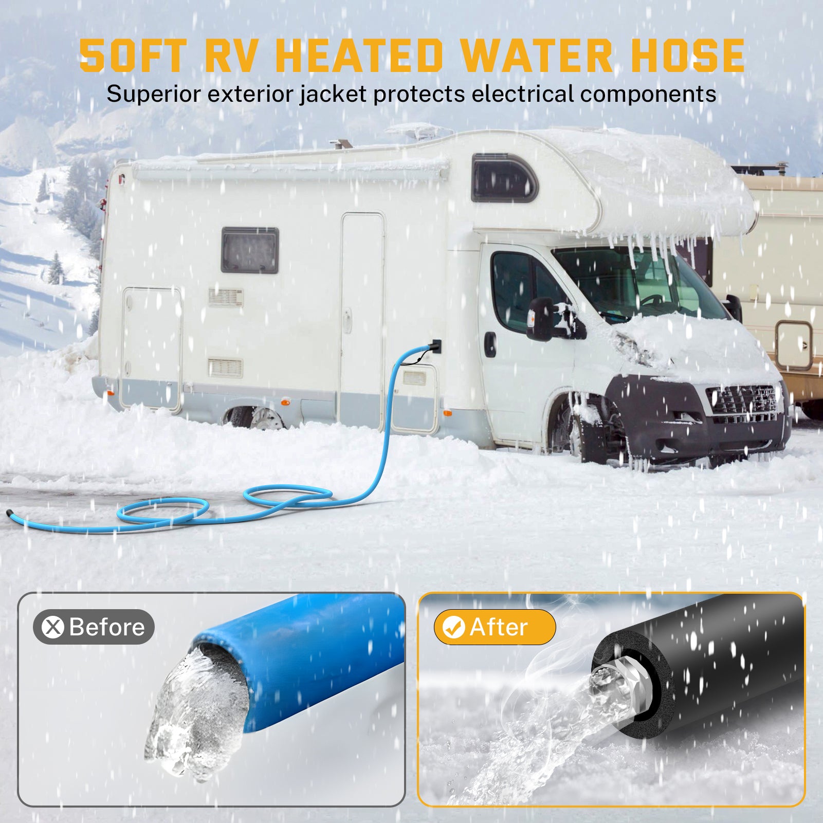 50 ft Heated RV Water Hose