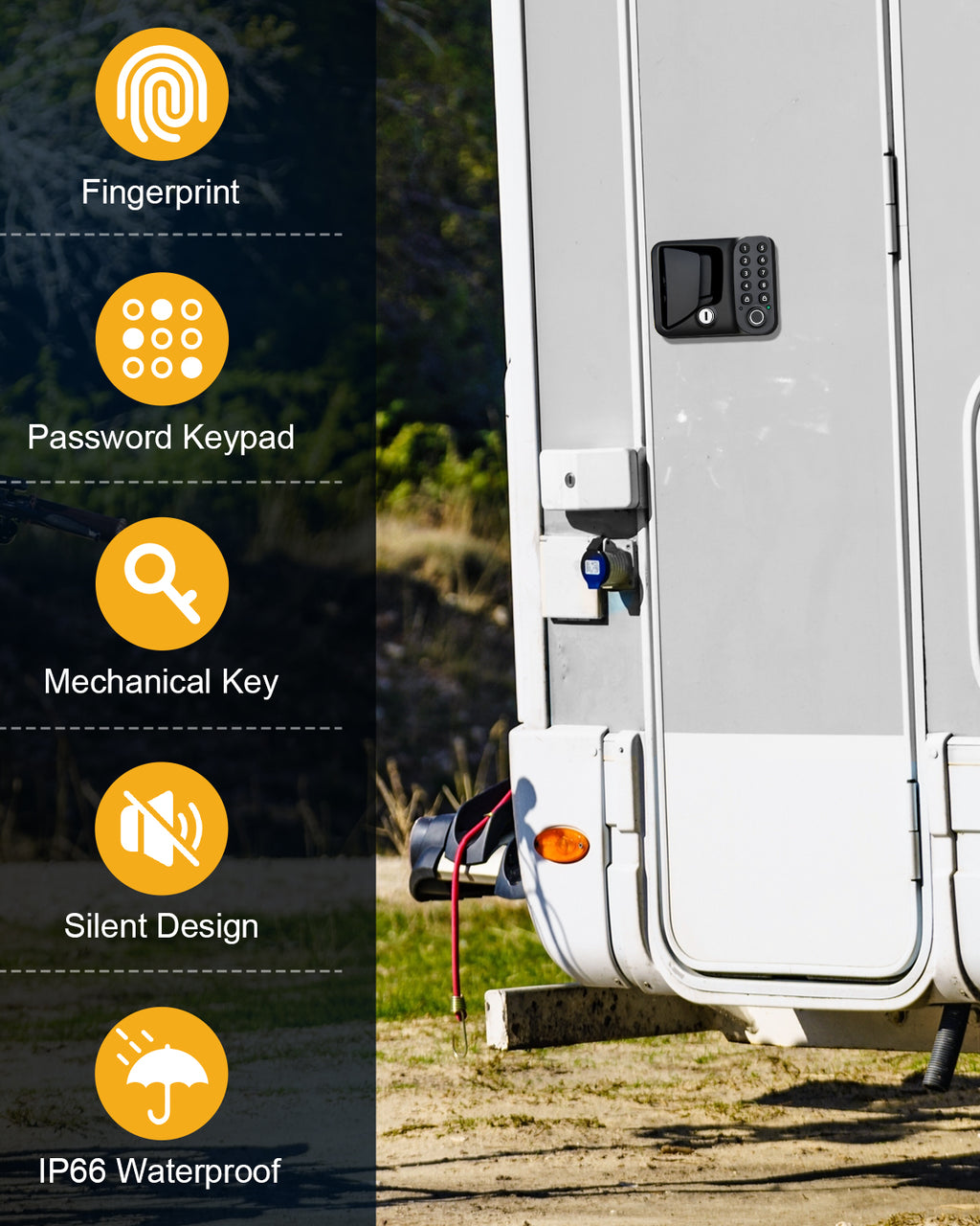 4-in-1 Bluetooth & Fingerprint RV Keyless Entry Handle