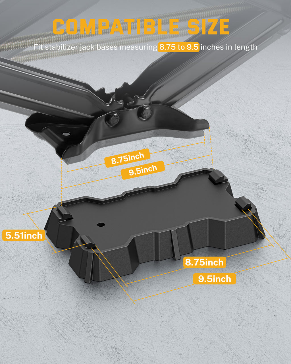 RV Stabilizer Jack Pad 15,000 lbs, 9.9 x 5.5 in