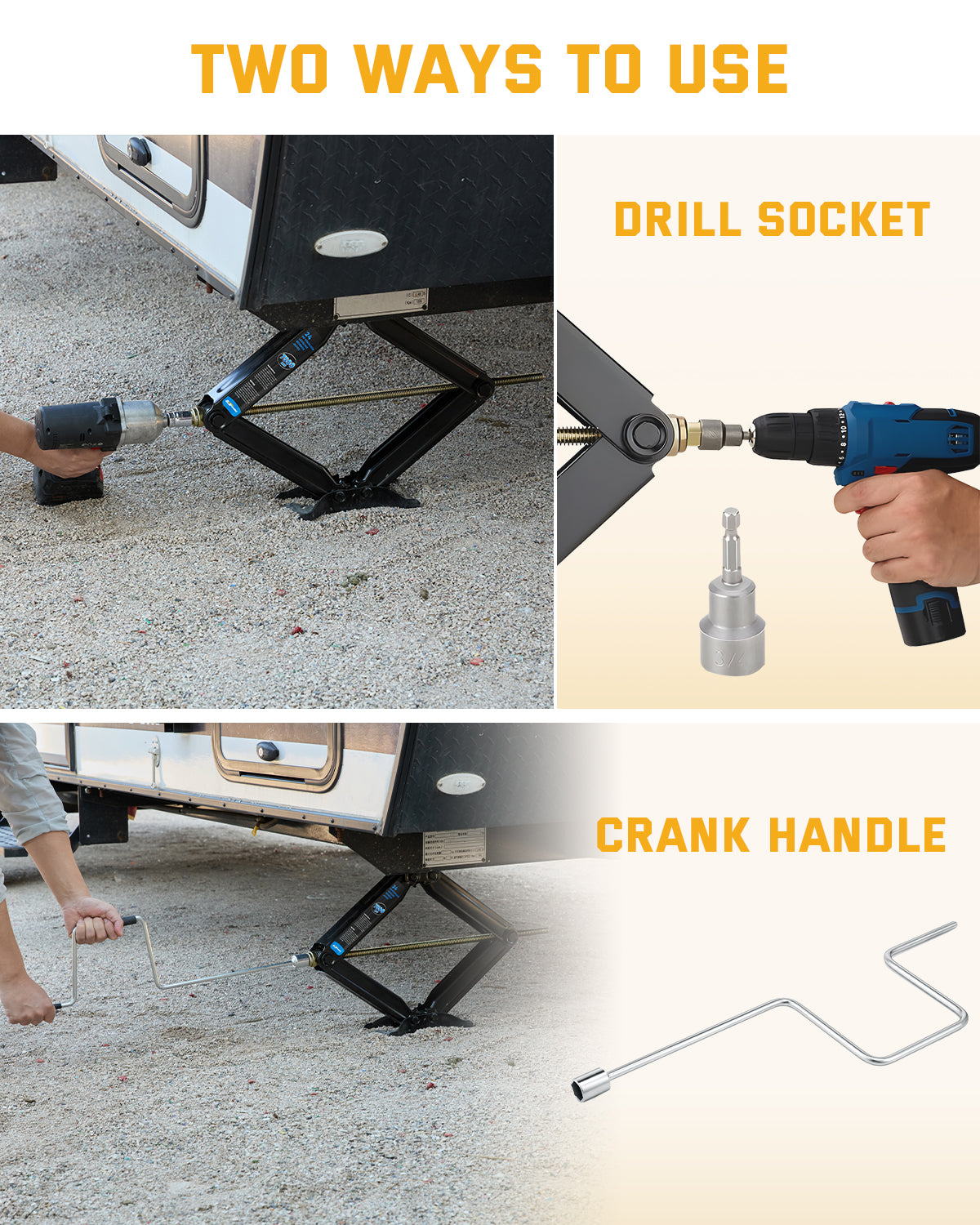 RV Stabilizer Leveling Scissor Jacks, 7500lbs 24 inch