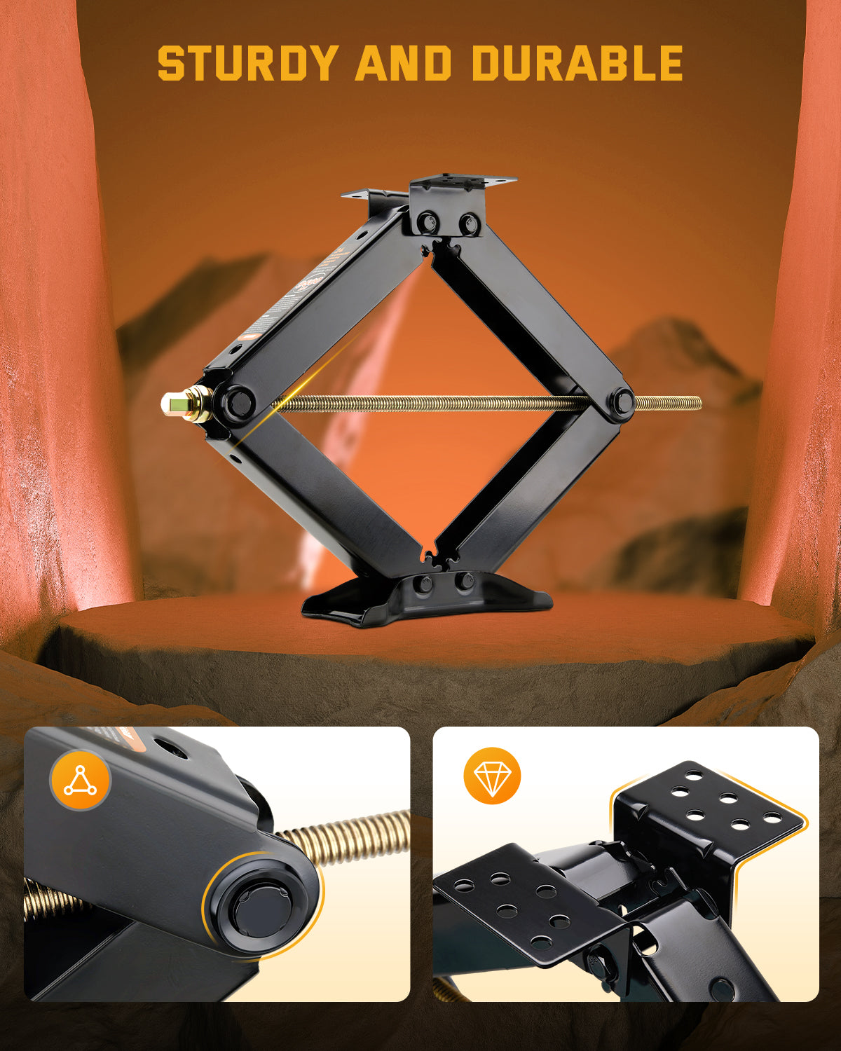 RV Stabilizer Leveling Scissor Jacks, 9500lbs 24 inch