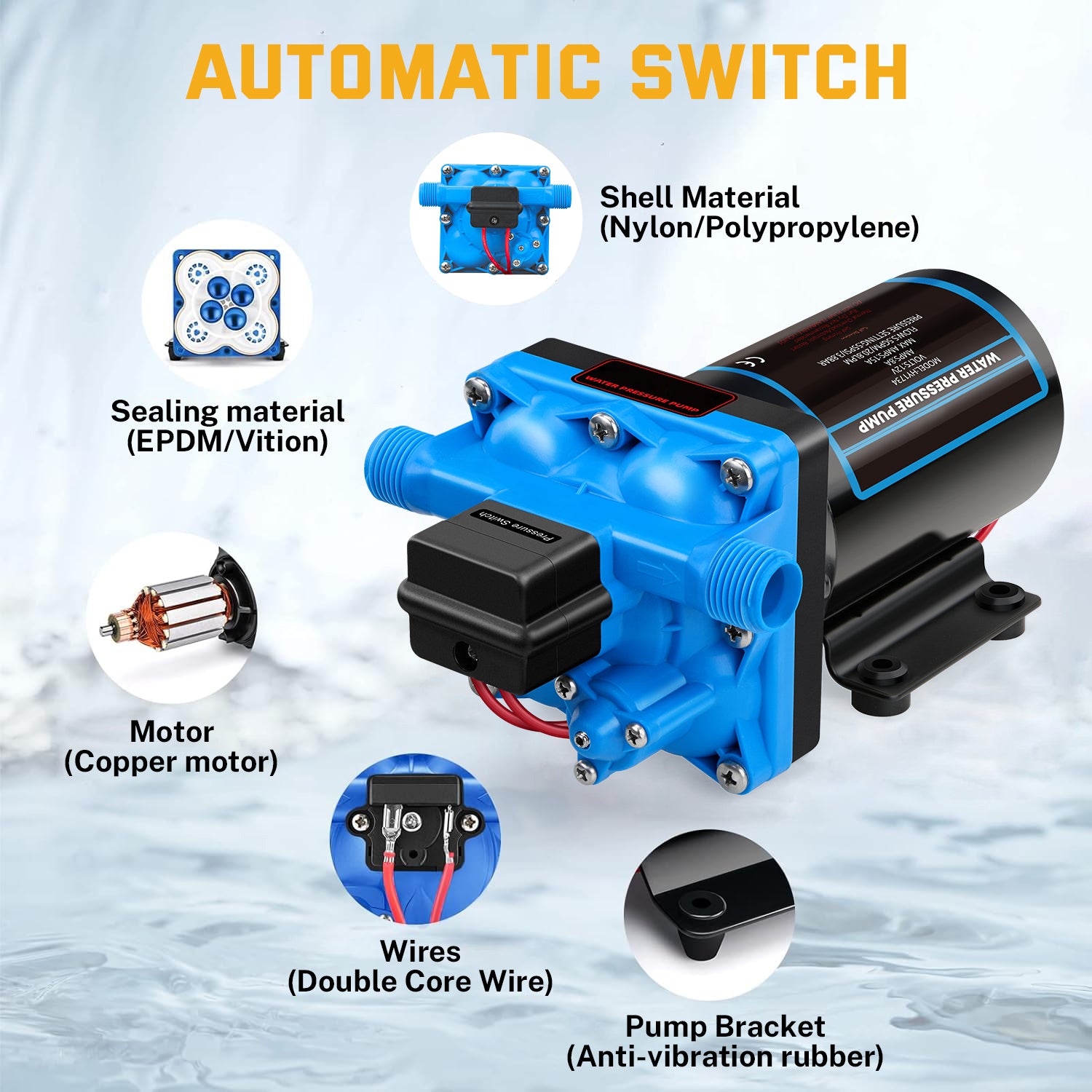 RV Fresh Water Pump 5.5 GPM