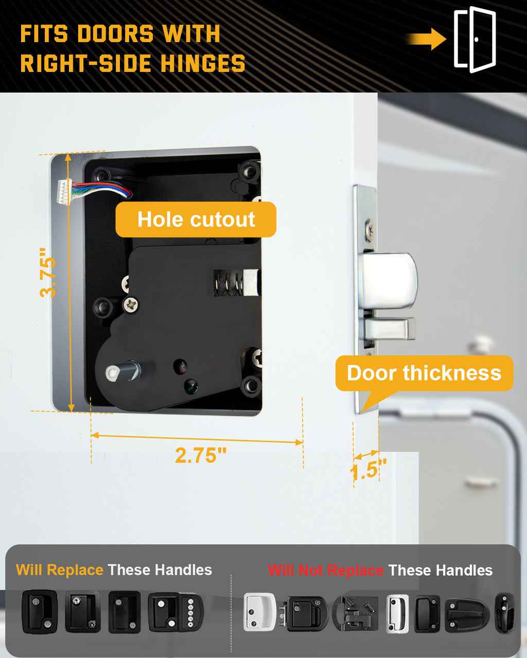 4-in-1 Bluetooth & Fingerprint RV Keyless Entry Handle