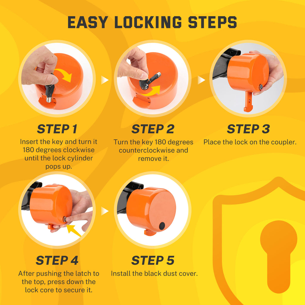 Heavy Duty Trailer Coupler Lock