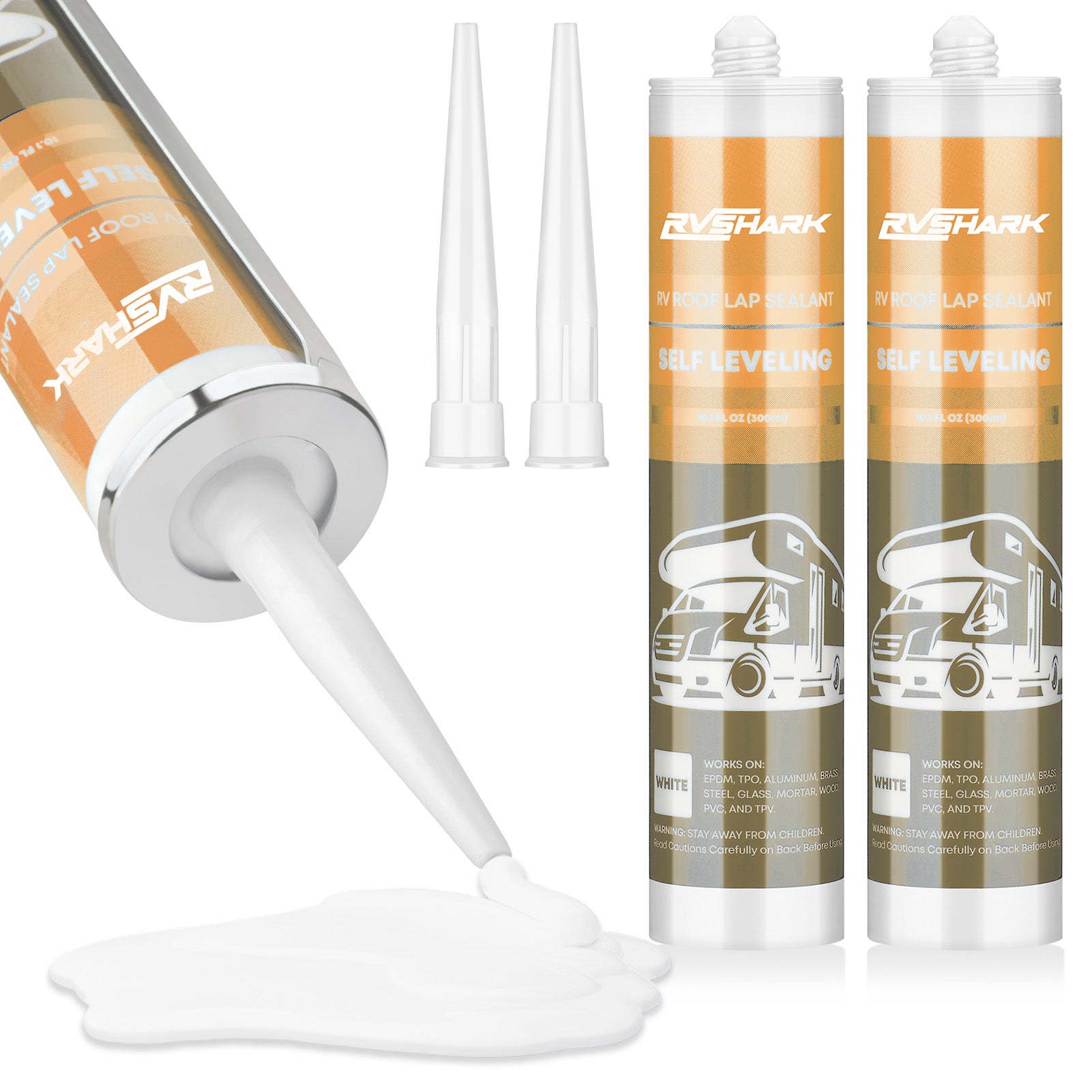 Self-Leveling Lap Sealant - 30s RV Roof Sealant for Windows, Vents & Crack Repair