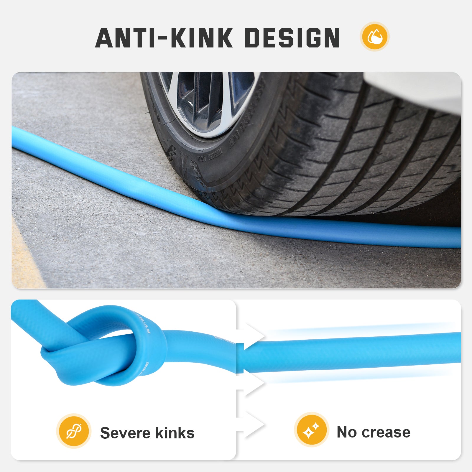 5/8" No Kink RV Water Hose 75 ft with Storage Bag