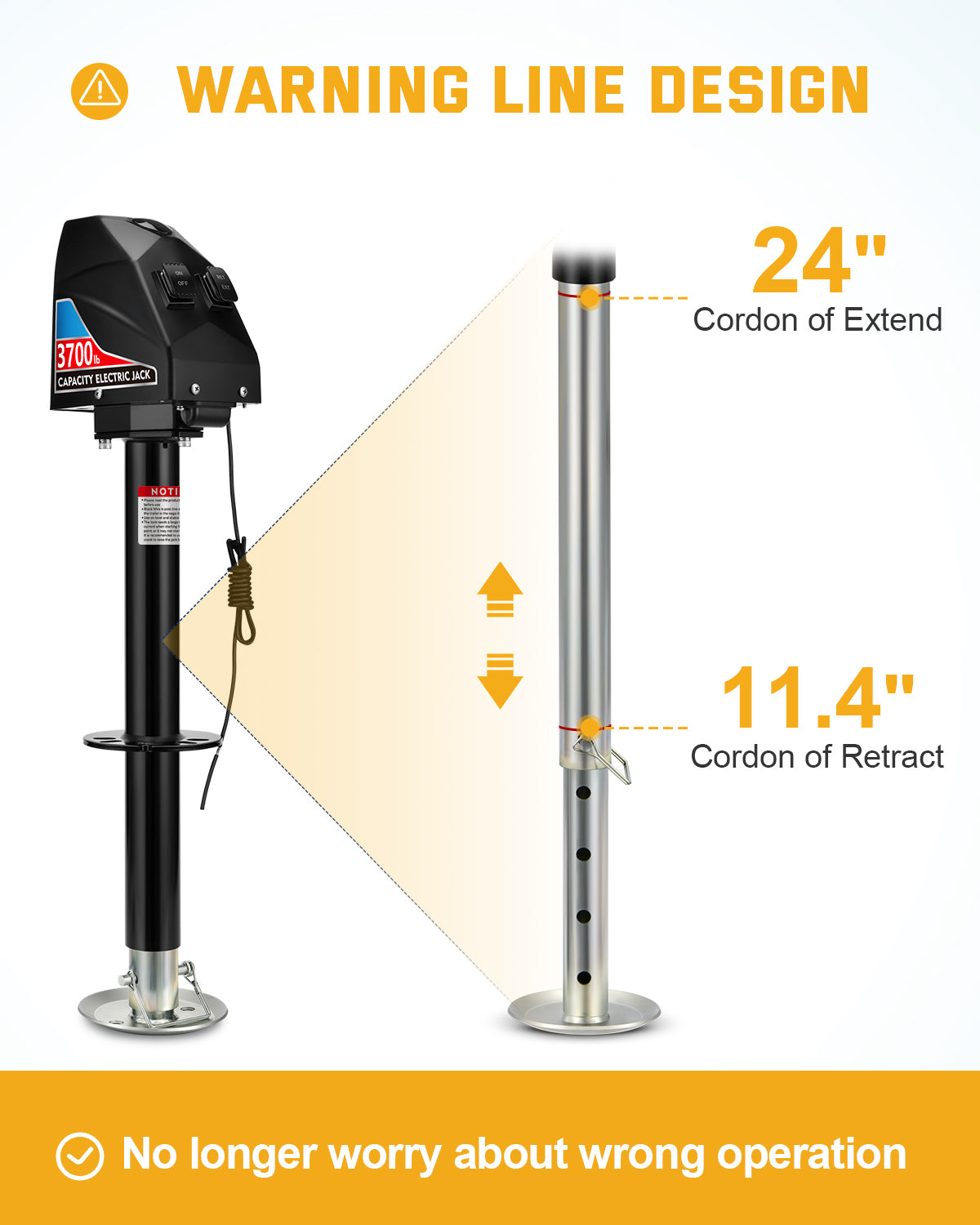 12V Electric Trailer Jack 4000lbs