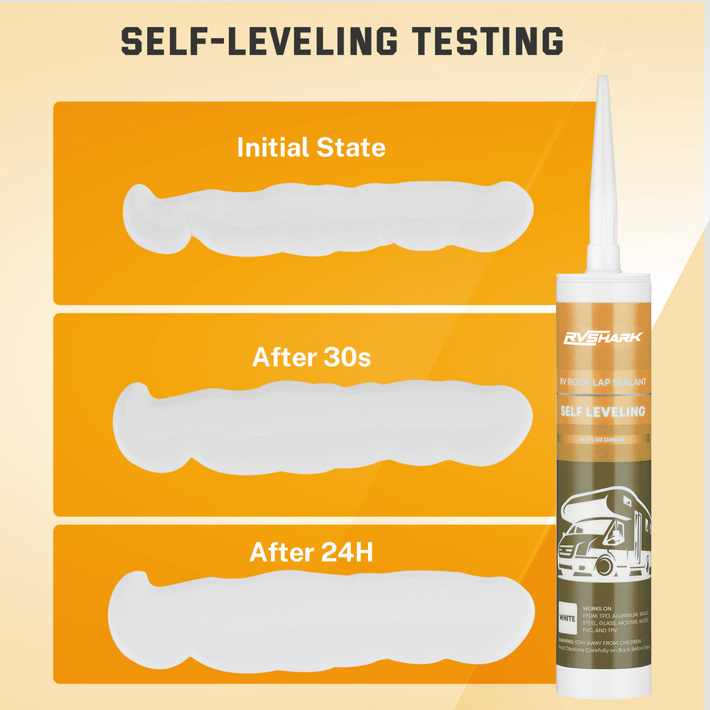 Self-Leveling Lap Sealant - 30s RV Roof Sealant for Windows, Vents & Crack Repair