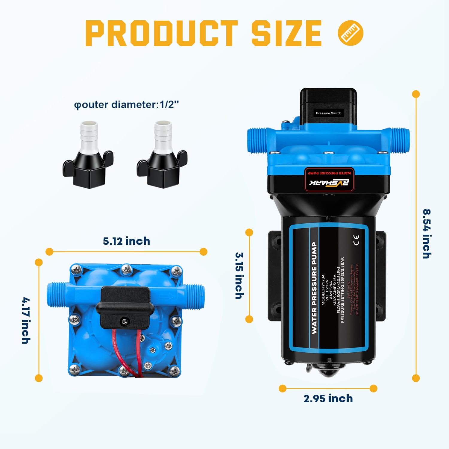 RV Fresh Water Pump 5.5 GPM