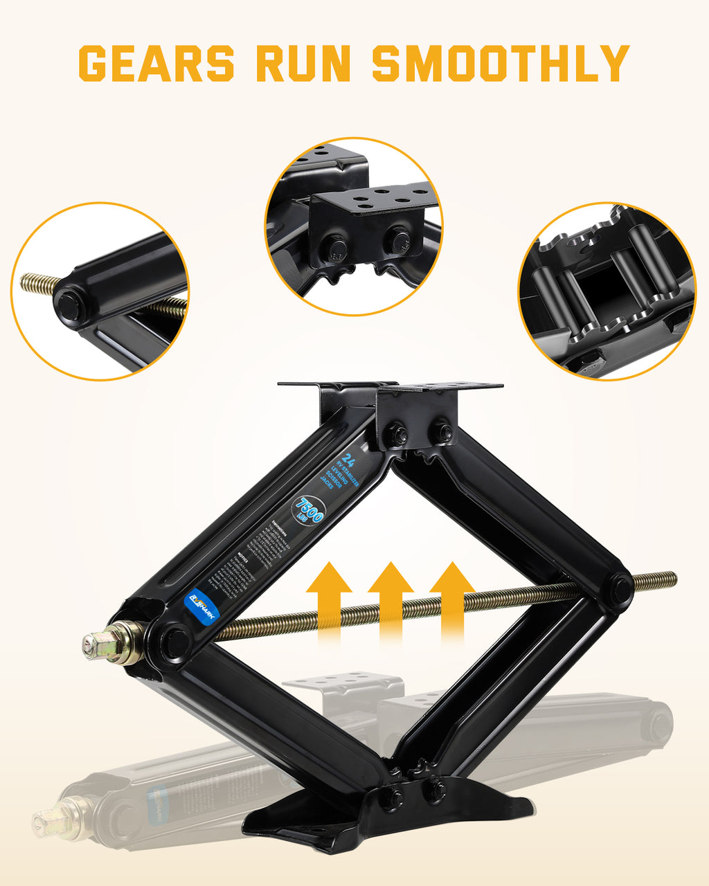 RV Stabilizer Leveling Scissor Jacks, 7500lbs 24 inch