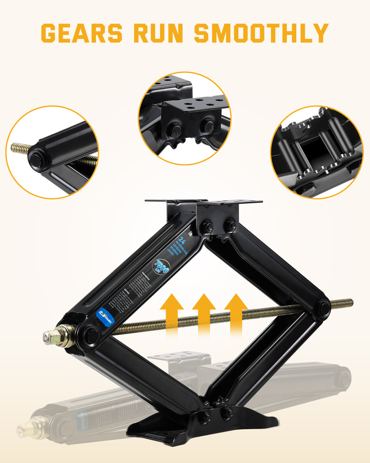 RV Stabilizer Leveling Scissor Jacks, 7500lbs 24 inch