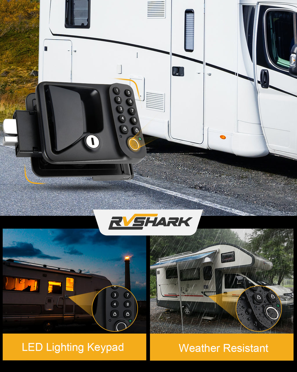 4-in-1 Bluetooth & Fingerprint RV Keyless Entry Handle
