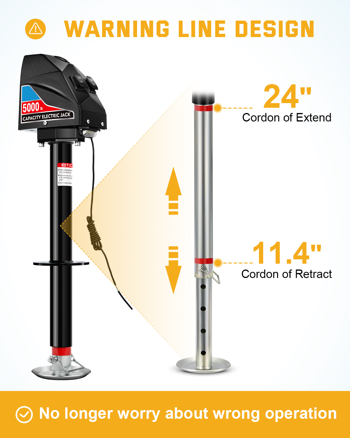 RV Electric Tongue Jack 5000lbs