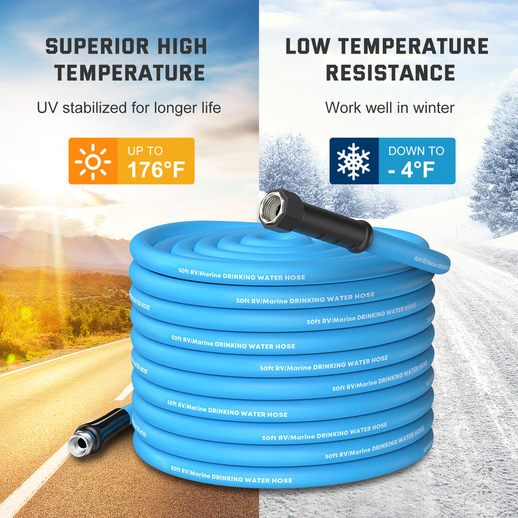 RV Water Hose 50 ft with Storage Bag