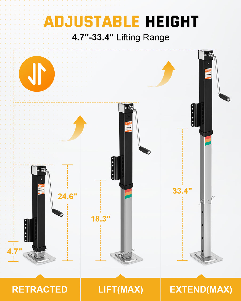 A-Frame Trailer Tongue Jack 8000 lbs