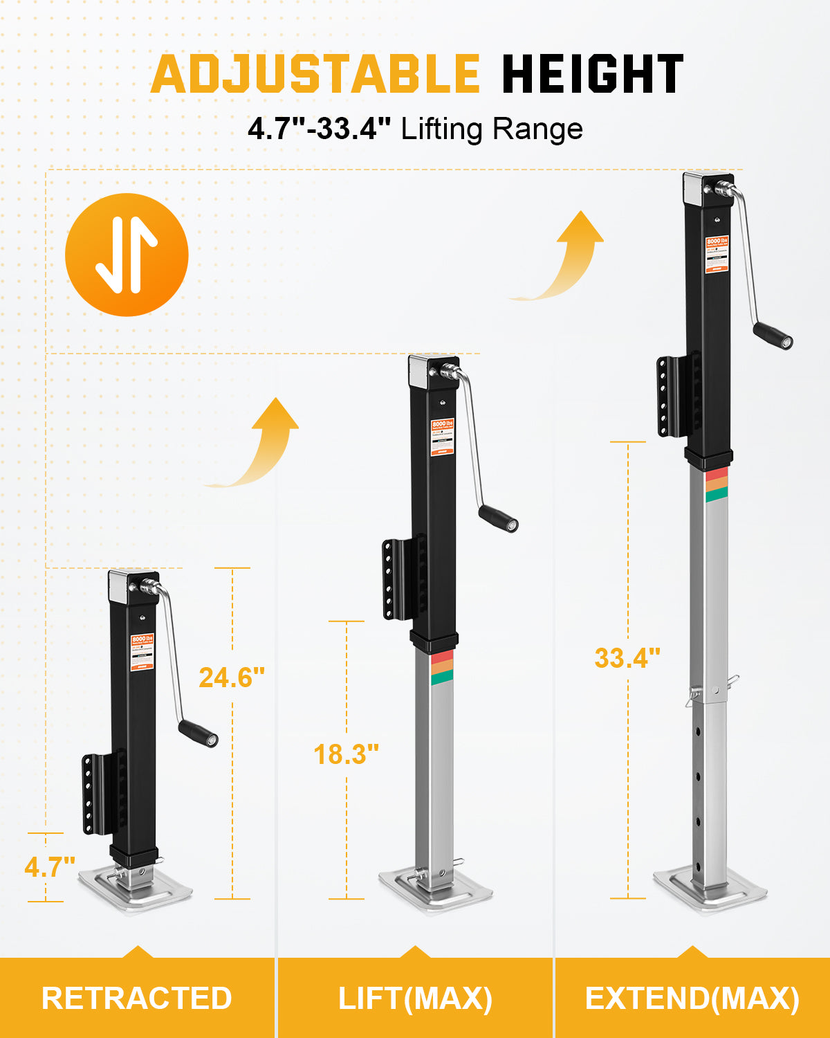 A-Frame Trailer Tongue Jack 8000 lbs