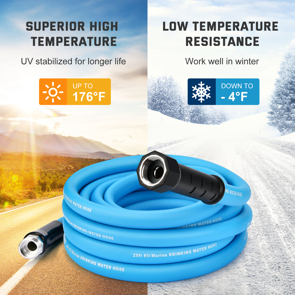 RV Water Hose 25 ft with Storage Bag