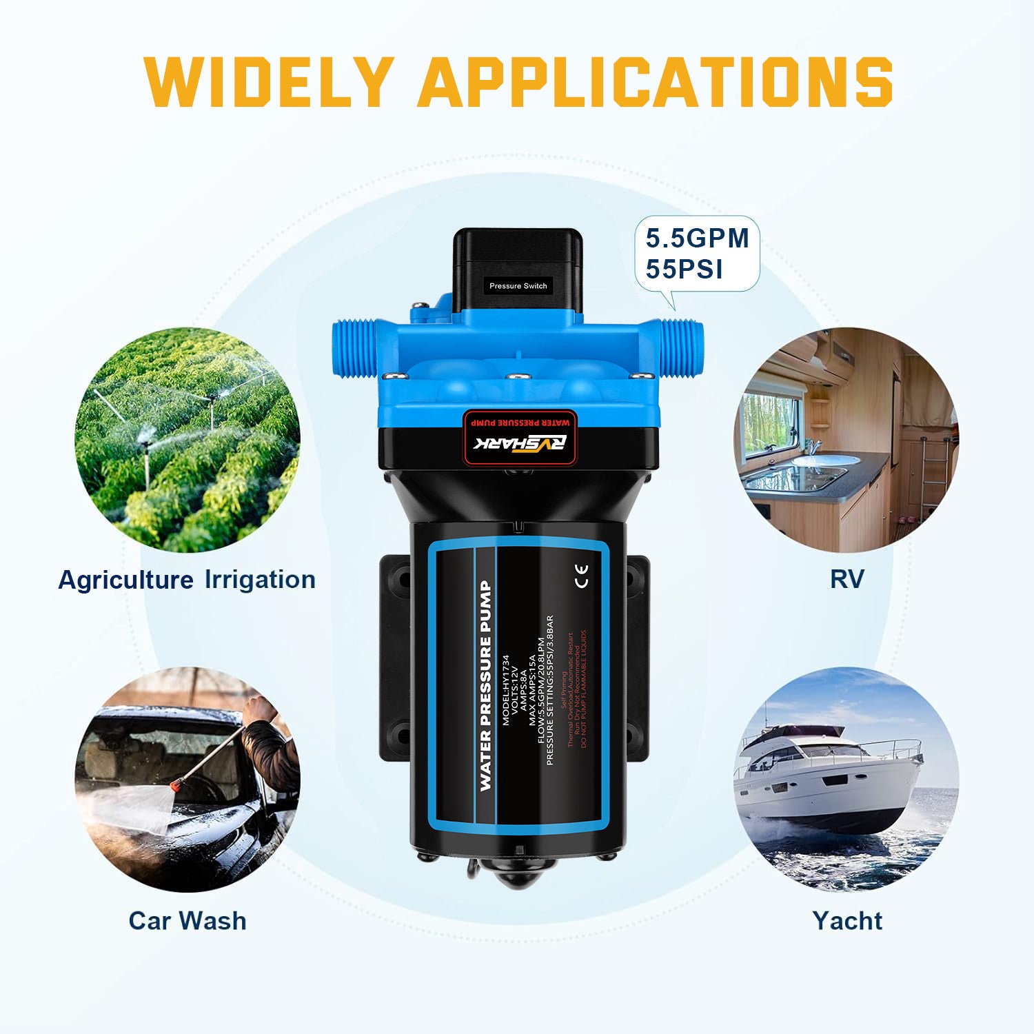 RV Fresh Water Pump 5.5 GPM