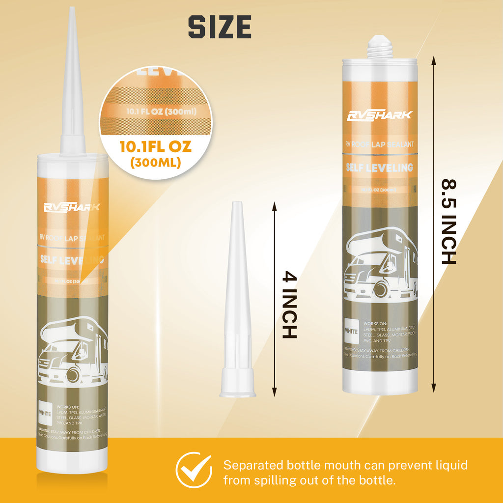 Self-Leveling Lap Sealant - 30s RV Roof Sealant for Windows, Vents & Crack Repair