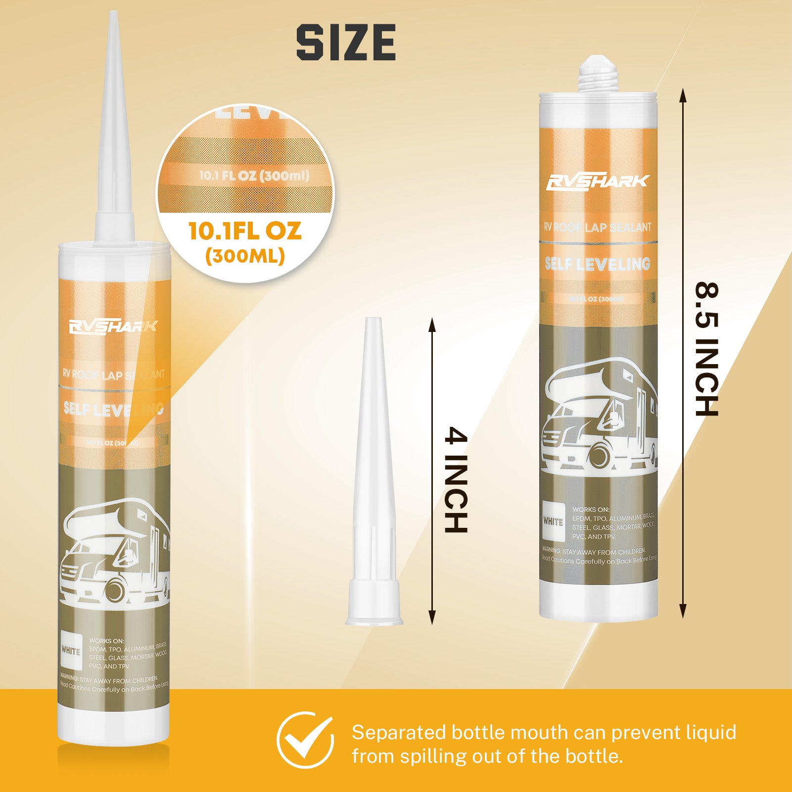 Self-Leveling Lap Sealant - 30s RV Roof Sealant for Windows, Vents & Crack Repair